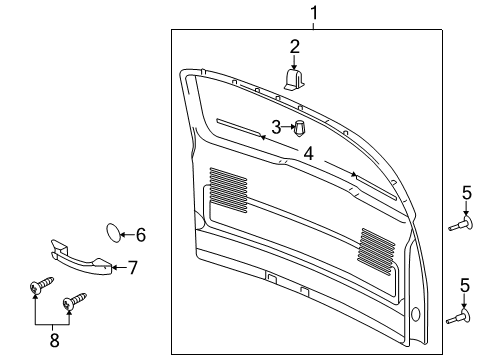2008 Chevrolet Uplander Interior Trim - Lift Gate Panel Asm-Lift Gate Trim Finish *Medium Cashmere Diagram for 15223662