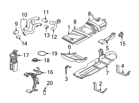 1998 Oldsmobile Bravada Fuel Supply Throttle Cable Diagram for 15010419