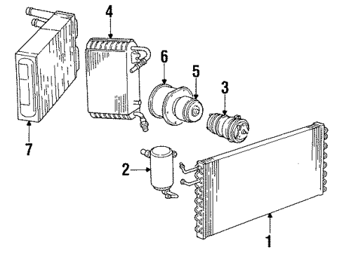 1987 GMC V1500 Suburban Air Conditioner & Heater Components Core Asm, Heater Diagram for 19131974