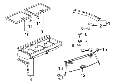 2005 Buick Terraza Interior Trim - Rear Body Sill Plate Retainer Diagram for 11569970