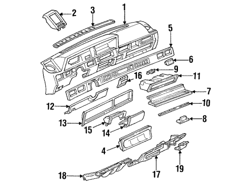 1992 Oldsmobile Cutlass Cruiser Instrument Panel Gauge Cluster Diagram for 16125623