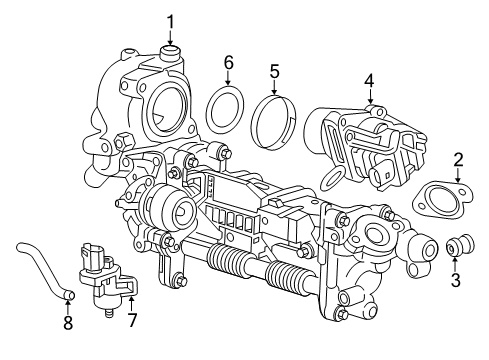 2018 Chevrolet Cruze Emission Components EGR Valve Gasket Diagram for 55577389