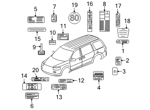 2006 Buick Terraza Information Labels Info Label Diagram for 15241879