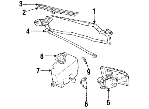 1995 Geo Tracker Wiper & Washer Components Link Asm-Rear Wiper Diagram for 96059588