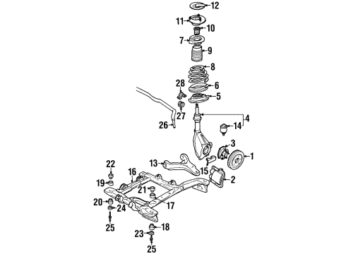 1990 Buick Regal Front Brakes Shield-Front Lower Control Arm Ball Diagram for 10049613