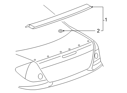 2007 Pontiac G6 Rear Spoiler Spoiler Kit - Flushmount, Note:Prime, Coupe; Diagram for 12499792