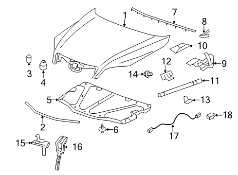 2012 Chevrolet Captiva Sport Hood & Components Latch Assembly Diagram for 95443281