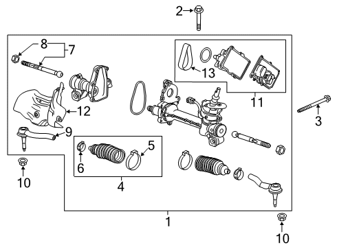 2020 Cadillac XT6 Steering Column & Wheel, Steering Gear & Linkage Outer Tie Rod Diagram for 23214216