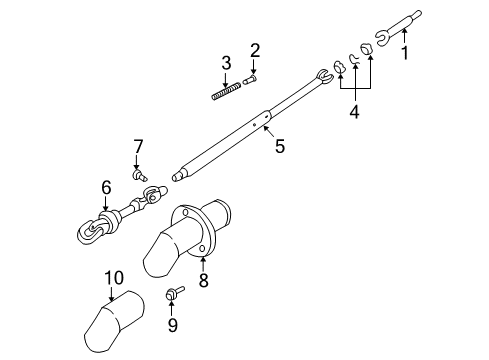 2002 Chevrolet Impala Shaft & Internal Components Steering Gear Coupling Shaft Assembly Diagram for 19179923