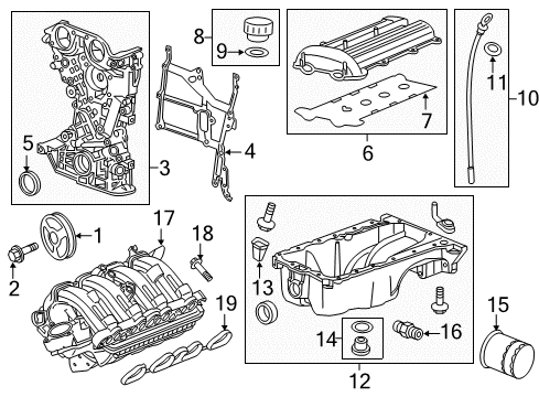 2016 Cadillac ELR Filters Intake Manifold Diagram for 55593173