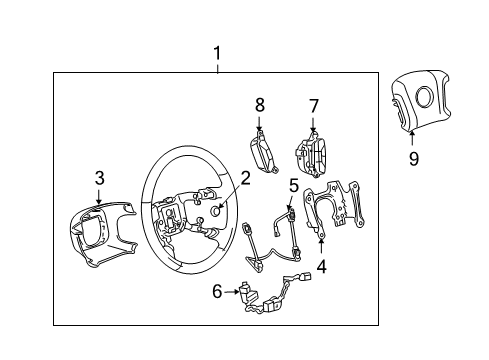 2006 Buick Lucerne Steering Column, Steering Wheel & Trim Steering Wheel Assembly *Cashmere E Diagram for 15846412