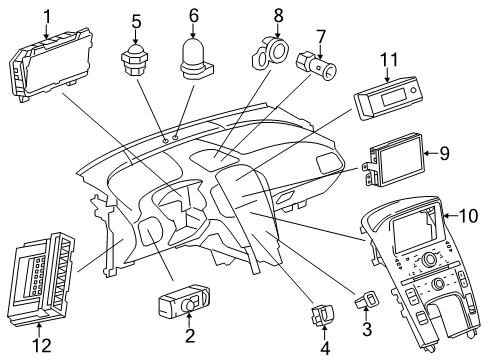 2013 Chevrolet Volt Switches Cluster Diagram for 23167774