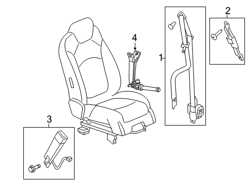 2013 Buick Enclave Seat Belt Pretensioner Diagram for 19329401