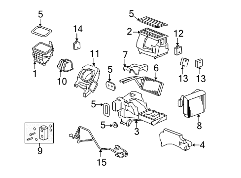 2010 Hummer H3 Air Conditioner Core Asm, Heater Diagram for 10397108