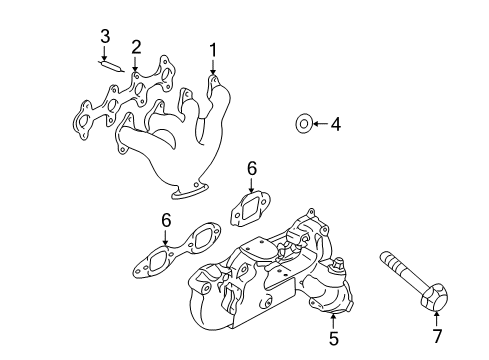 1996 GMC Sonoma Exhaust Manifold Engine Exhaust Manifold Assembly Diagram for 10112349