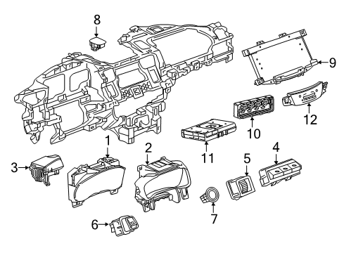2018 Cadillac CT6 Switches Cluster Diagram for 84504821