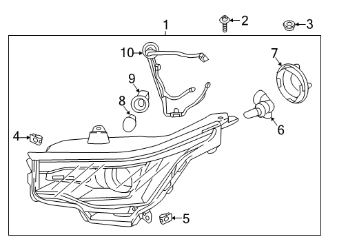2017 GMC Acadia Combination Lamps Headlamp Assembly Diagram for 84075086