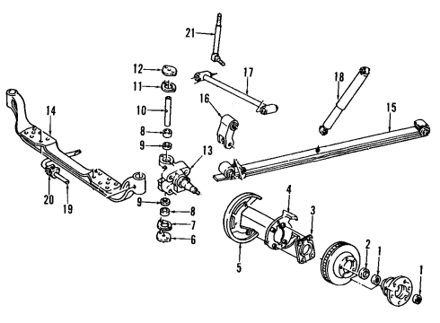 2000 GMC K3500 Front Suspension Components, Lower Control Arm, Upper Control Arm, Stabilizer Bar Shock Diagram for 22064417