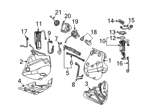 2006 Chevrolet Corvette Senders Fuel Gauge Sending Unit Diagram for 19133423