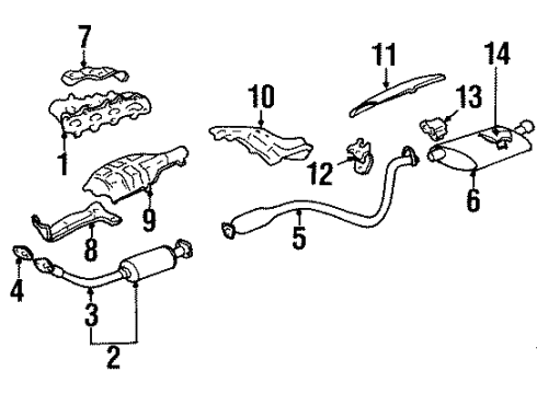 1997 Buick Skylark Exhaust Components Exhaust Manifold Pipe Diagram for 24575658