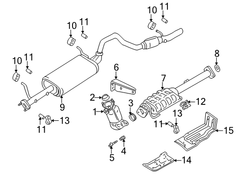 2002 Chevrolet Tracker Exhaust Components Exhaust Pipe No.2 (On Esn) Diagram for 30027663