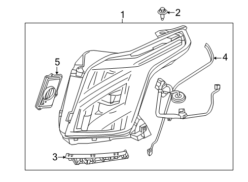 2018 Cadillac Escalade ESV Headlamps Headlamp Assembly Seal Diagram for 23134117