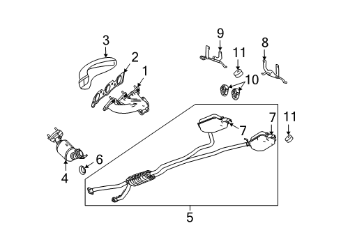 2007 Cadillac STS Exhaust Manifold Manifold Gasket Diagram for 12567655