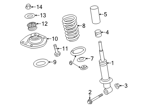 2015 Chevrolet SS Struts & Components - Rear Strut Diagram for 92269317