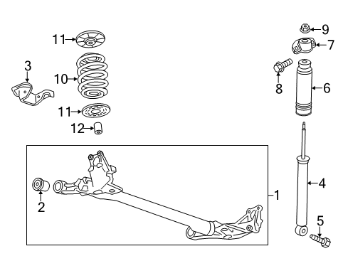 2015 Chevrolet Volt Rear Suspension Shock Mount Diagram for 13367782