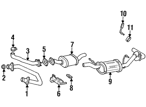 1999 Chevrolet Tahoe Exhaust Components Gasket, Exhaust Manifold Pipe Diagram for 15954812