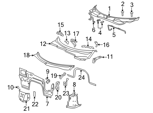 2009 Pontiac Solstice Cowl Adhesive Kit, Glass Urethane Diagram for 12346392