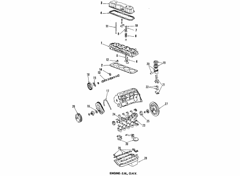 1986 Oldsmobile Calais Engine Mounting Bearing-Camshaft Diagram for 10101850