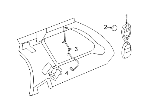 2009 Chevrolet Equinox Keyless Entry Components Transmitter Diagram for 20869056