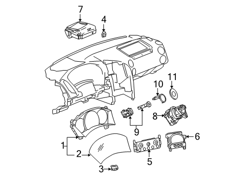 2005 Pontiac Grand Prix Cluster & Switches, Instrument Panel Ignition Cylinder Diagram for 19207987