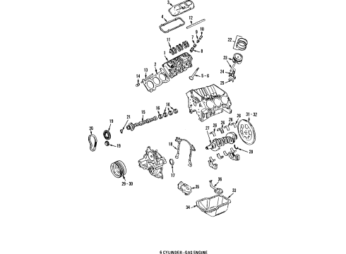 1988 Buick Century Engine Parts, Mounts, Cylinder Head & Valves, Camshaft & Timing, Oil Pan, Oil Pump, Crankshaft & Bearings, Pistons, Rings & Bearings Arm Kit, Valve Rocker Diagram for 10054525