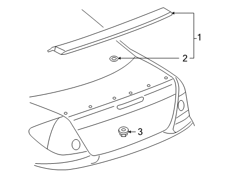 2009 Pontiac G6 Rear Spoiler Spoiler Kit - Flushmount, Note:Prime, Sedan; Diagram for 12498959