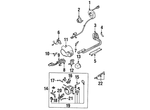 1997 Pontiac Firebird Housing & Components Shaft-Steering Column Ignition Switch Actuator Diagram for 7837466