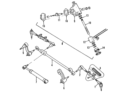 1988 GMC C2500 P/S Pump & Hoses, Steering Gear & Linkage Outer Tie Rod Diagram for 26051689