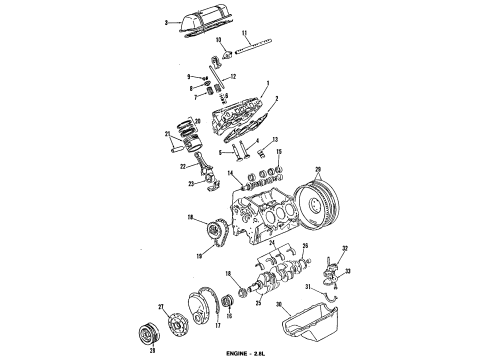 1988 GMC S15 Jimmy Engine Parts, Mounts, Cylinder Head & Valves, Camshaft & Timing, Oil Pan, Oil Pump, Crankshaft & Bearings, Pistons, Rings & Bearings Pan Asm-Oil Diagram for 10099979