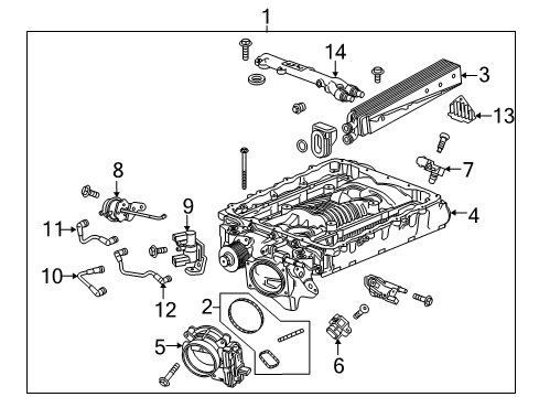 2017 Chevrolet Camaro Supercharger & Components Bracket Diagram for 12681101