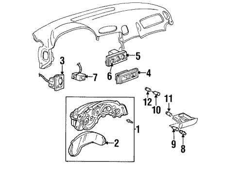2002 Oldsmobile Silhouette Cluster & Switches, Instrument Panel Heater Control Assembly Diagram for 10338464