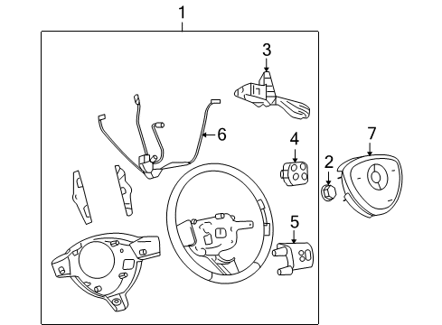 2006 Buick Terraza Steering Column, Steering Wheel Harness Asm, Steering Wheel Pad Accessory Wiring Diagram for 89044489