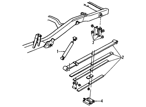 2008 Hummer H3 Suspension Components, Lower Control Arm, Upper Control Arm, Stabilizer Bar, Torsion Bar Rear Shock Absorber Diagram for 24300081