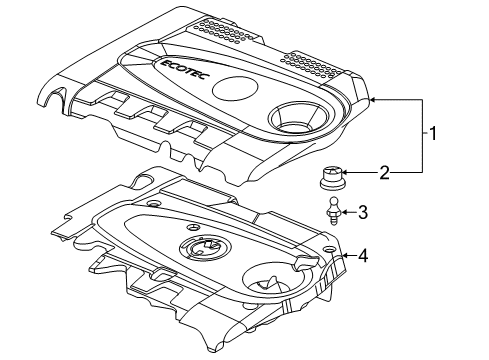 2015 Chevrolet Cruze Engine Appearance Cover Engine Cover Stud Diagram for 55560110