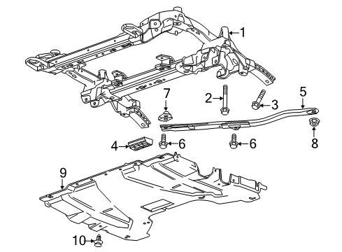 2022 Chevrolet Camaro Suspension Mounting - Front Lower Shield Diagram for 23451080
