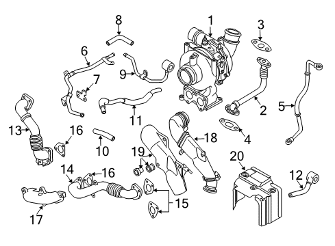 2013 Chevrolet Express 2500 Turbocharger Outlet Pipe Diagram for 12650925