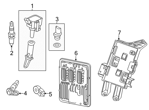 2018 Chevrolet Malibu Ignition System Spark Plug Diagram for 55486272