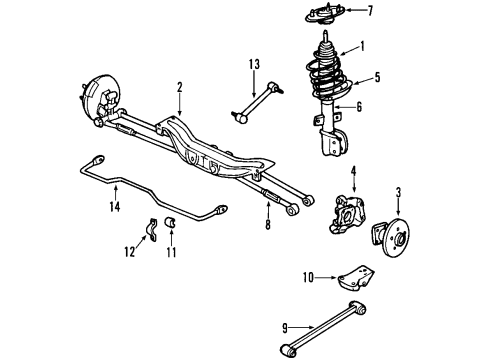2006 Chevrolet Monte Carlo Rear Suspension Components, Stabilizer Bar Bracket-Rear Stabilizer Shaft Diagram for 10257809