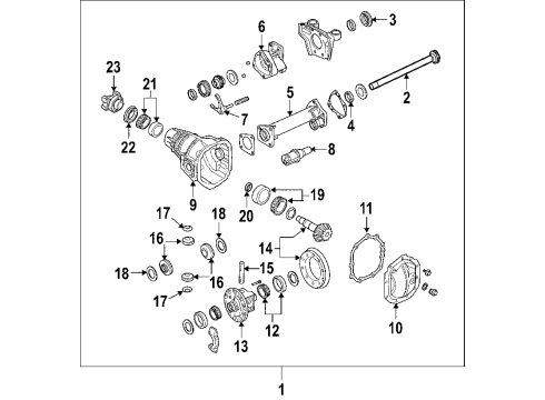 2006 GMC Canyon Front Axle, Axle Shafts & Joints, Differential, Drive Axles, Propeller Shaft Housing Diagram for 12479273