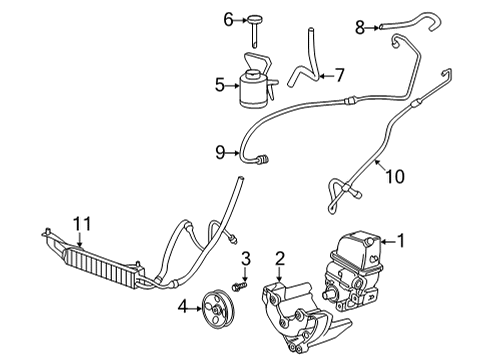 2022 Chevrolet Express 2500 P/S Pump & Hoses Power Steering Suction Hose Diagram for 84365987